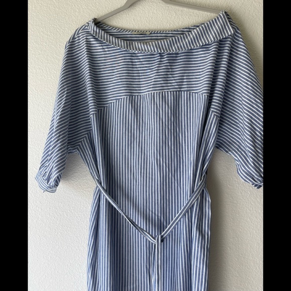 Stylish striped mini dress in blue and white. Size S - Picture 5 of 6